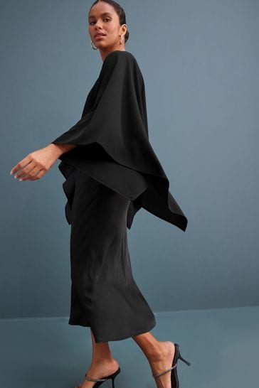 Black chiffon discount cape