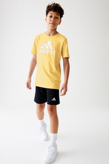 adidas Orange Sportswear Essentials Big Logo Cotton T-Shirt