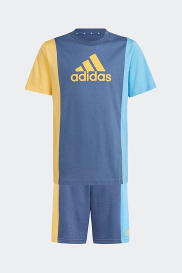 adidas Blue Kids Sportswear Essentials Colourblock T-Shirts Set
