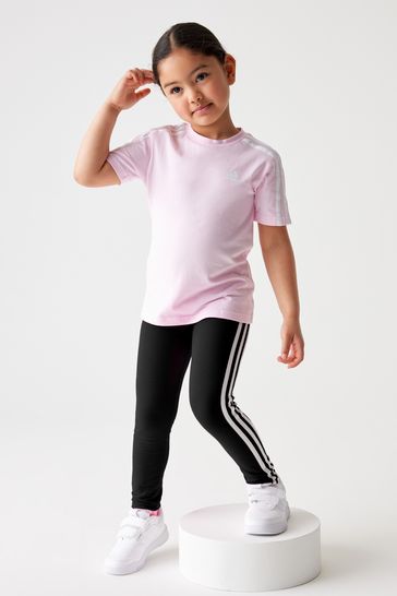 adidas Pink Sportswear Essentials 3-Stripes Cotton T-Shirt