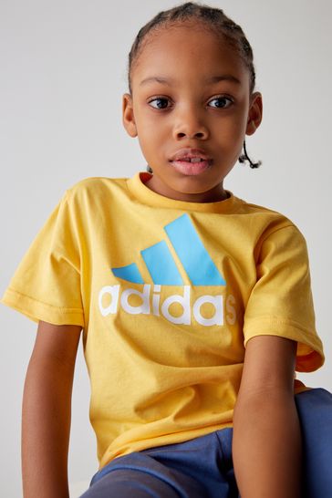 adidas Orange Kids Essentials Logo T Shirt and Short Set