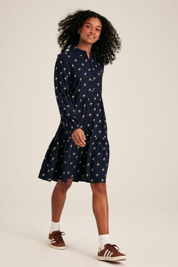 Joules Eva Navy Printed Shirt Dress