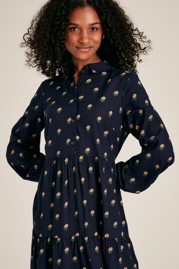 Joules navy online spot dress