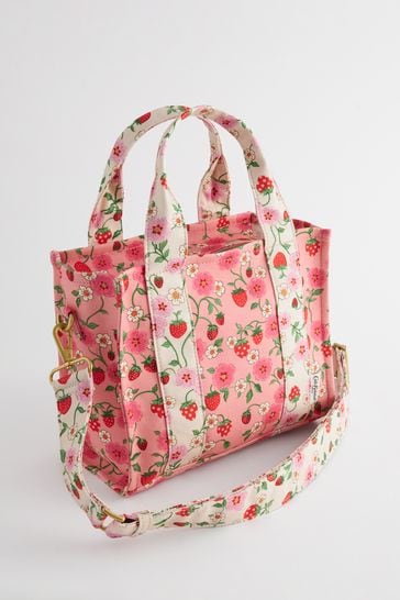 Cath Kidston Pink Floral Print Mini Bonded Cross Body Tote Bag