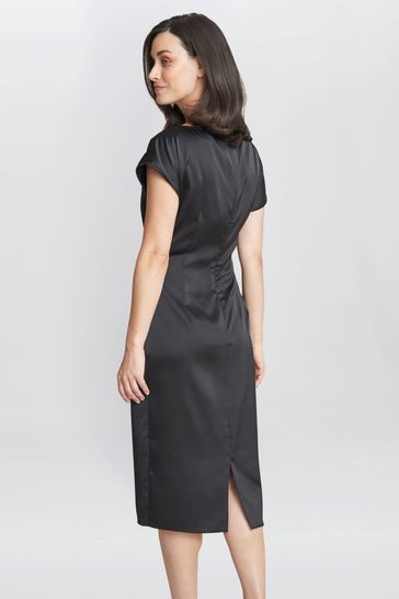 Buy Gina Bacconi Pelia Crepe Black Dress With Satin Lining from