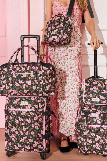 Buy Cath Kidston Black Floral Print 4 Wheel Suitcase from Next Netherlands