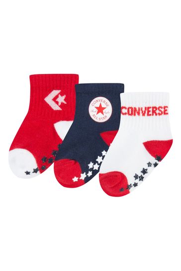 Converse Red Star Gripper Socks 3 Pack