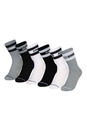 Pack de 6 pares de calcetines gris deportivos de Converse