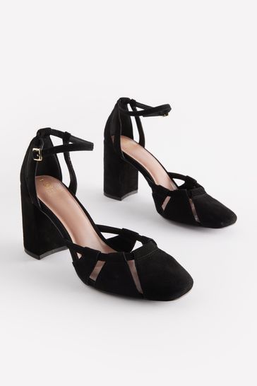 Black Forever Comfort® Cut Out Block Heel Shoes