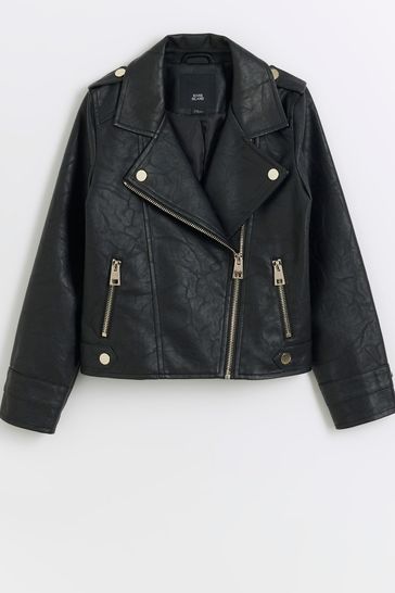 River Island Black Girls Biker Jacket