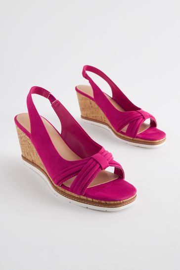 Pink Regular/Wide Fit Forever Comfort® Bow Cork Wedges