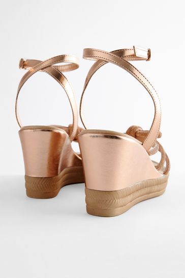Rose Gold Forever Comfort Jewel Bow Wedges