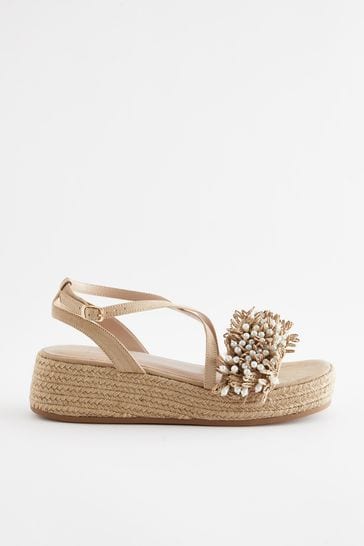New look espadrille flatform in neutral online