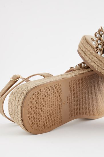 Buy Neutral Forever Comfort Espadrille Flatform Sandals from Next Bahrain