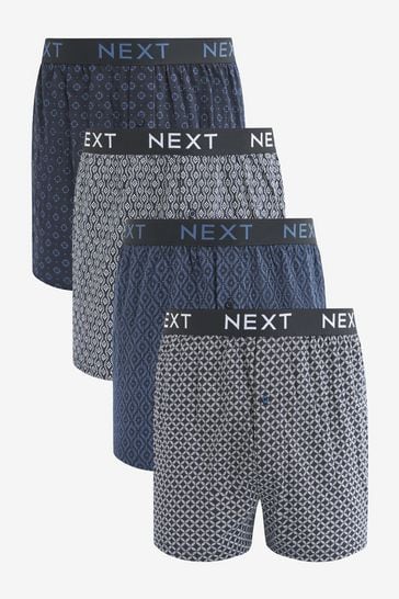 Blue/White Pattern 4 pack Boxers