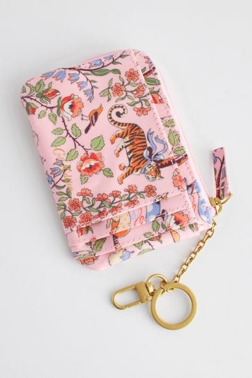 Cath Kidston Pink Animal and Floral Print Card and Coin Purse