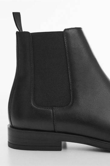 Mango leather chelsea hot sale boots