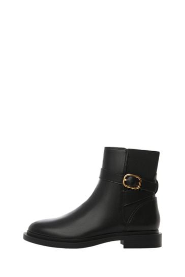 Buy Mango Sindi Ankle Boots with Elastic Panel and Buckle from the