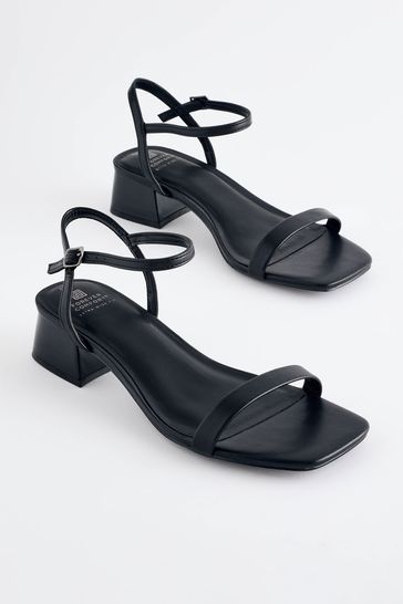 Black Extra Wide Fit Forever Comfort® Low Heel Sandals