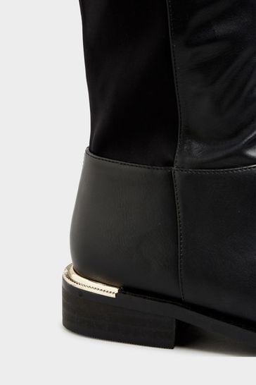 Tall black stretch boots online