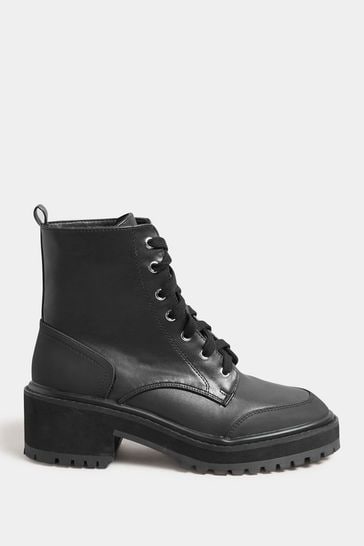 Long Tall Sally Black Chunky Lace Boots
