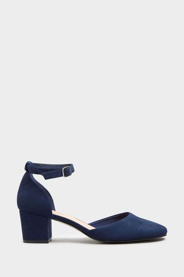 Navy court shoes 2025 with ankle strap