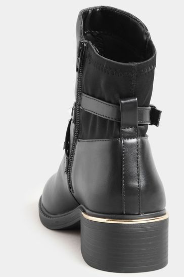 Long Tall Sally Black Hardware Detail Chelsea Boots