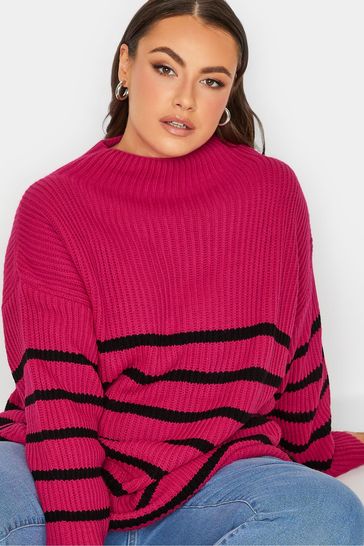 High neck shop pink jumper
