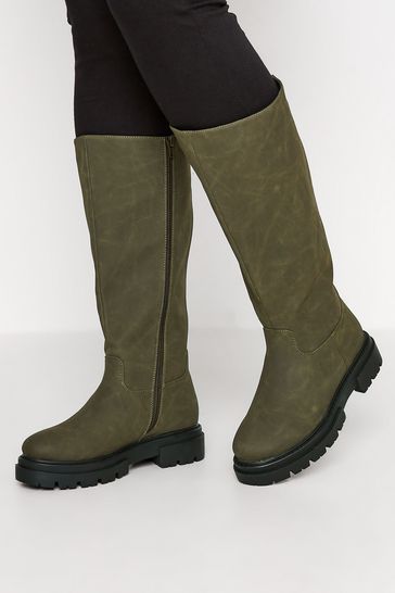 Buy Yours Curve Green Extra Wide Fit Cleated Calf Boots from Next