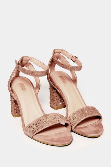 Buy Yours Curve Pink Wide Fit Diamante Sandals from Next Ireland