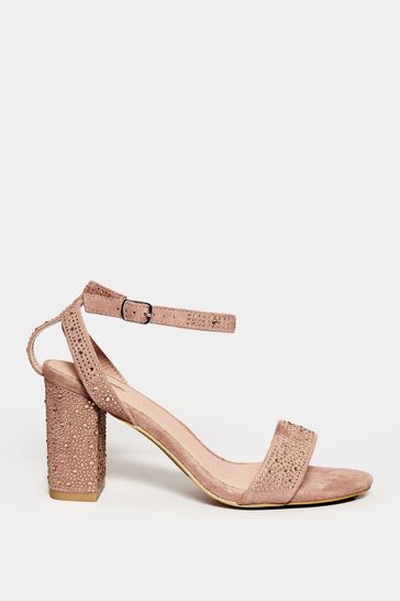 Buy Yours Curve Pink Extra Wide Fit Diamante Sandals from Next Denmark