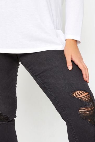 Black ripped shop knee jeggings