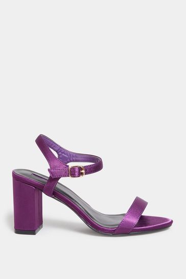 Yours Curve Purple Extra-Wide Fit Block Heel Sandals