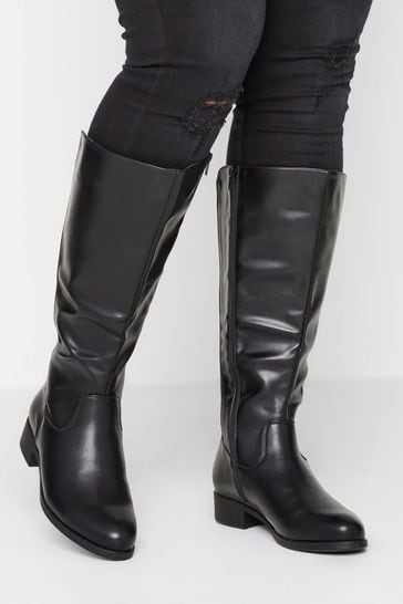 Wide fit stretch knee high on sale boots