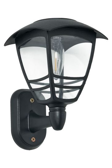 BHS Black Cadeby Solar LED Wall Lantern 2700k 15Lm