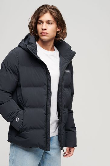 Superdry Blue Hooded Boxy Puffer Jacket