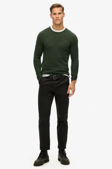 Buy Superdry Green Textured Crew Knit Jumper from Next Luxembourg