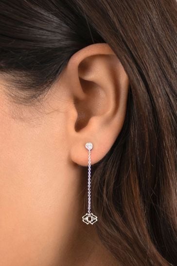 Ladies silver sale drop earrings