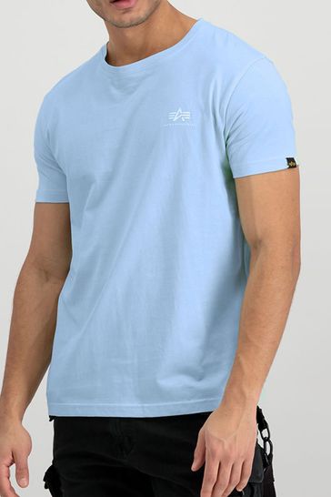 Buy Alpha Industries Small Light Blue Basic Logo T-Shirt from the Laura  Ashley online shop