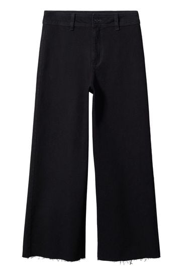 Black jean culottes clearance