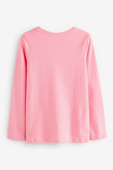Pink Barbie Glitter Long Sleeve T Shirt 3 16yrs