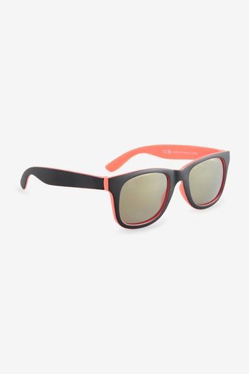 Black/Coral Preppy Sunglasses