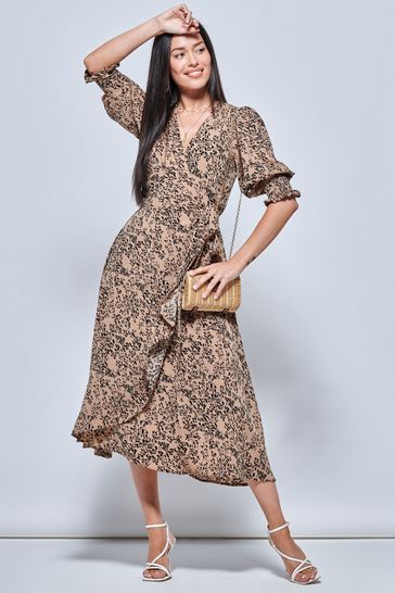 Midi deals dress leopard