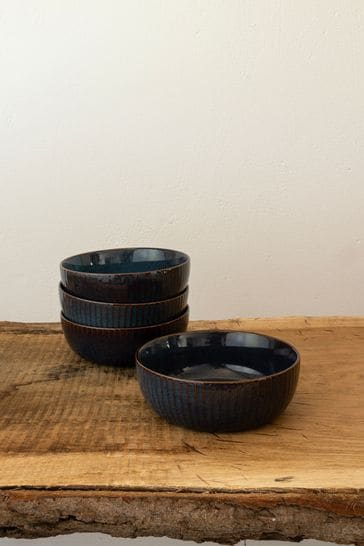 Dutch Rose Blue Sapphire Set of 4 Bowls