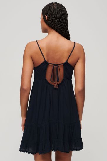 Buy Superdry Blue 100 Cotton Mini Cami Breach Dress from Next Bahrain