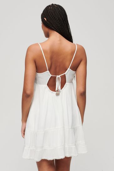 Buy Superdry White 100 Cotton Mini Cami Breach Dress from Next Bahrain