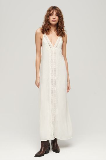 Superdry White Ibiza Cami Maxi Dress