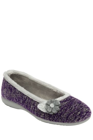 Buy Lotus Purple Textile Ballerina Slippers from Next Kuwait