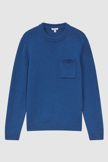 Blue top crewneck sweater