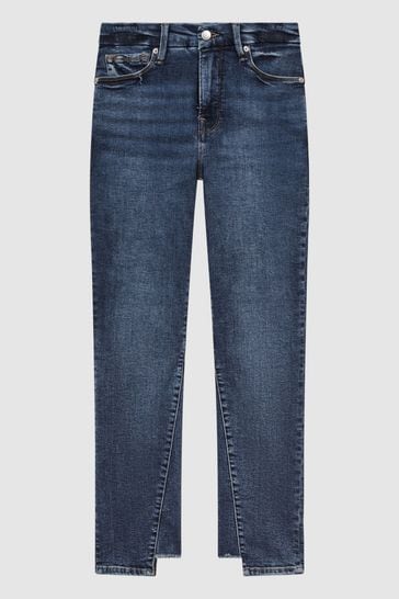 Good American High Rise Distressed Skinny Fit Jeans